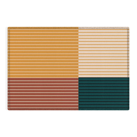 Colour Poems Color Block Line Abstract XV Outdoor Rug