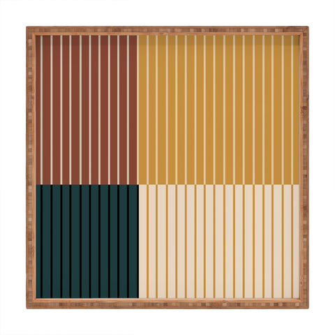 Colour Poems Color Block Line Abstract XV Square Tray