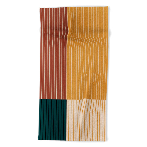 Colour Poems Color Block Line Abstract XV Beach Towel