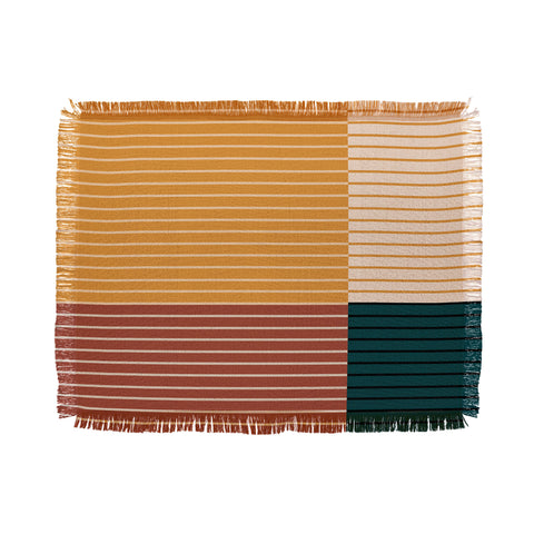 Colour Poems Color Block Line Abstract XV Throw Blanket