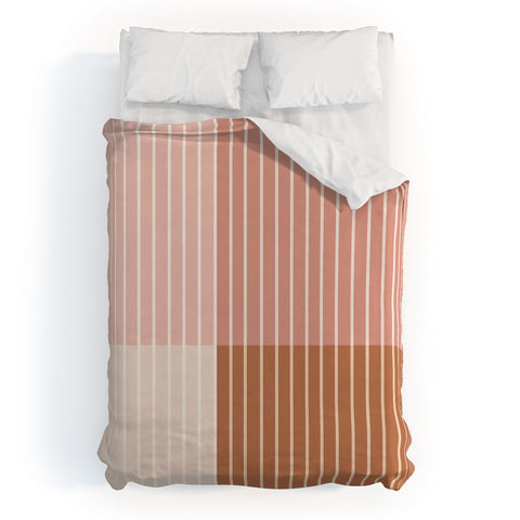 Colour Poems Color Block Line Abstract XVI Duvet Cover