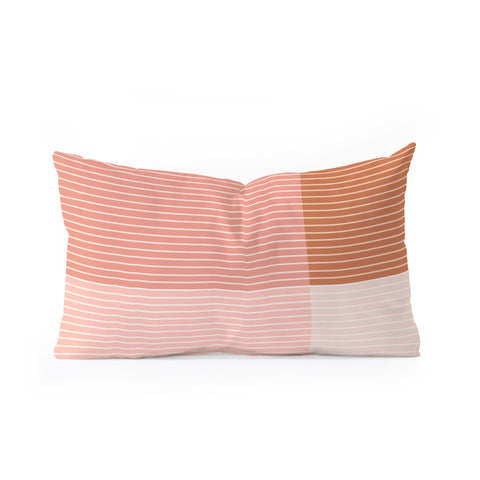 Colour Poems Color Block Line Abstract XVI Oblong Throw Pillow