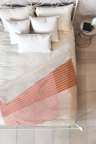 Colour Poems Color Block Line Abstract XVI Fleece Throw Blanket