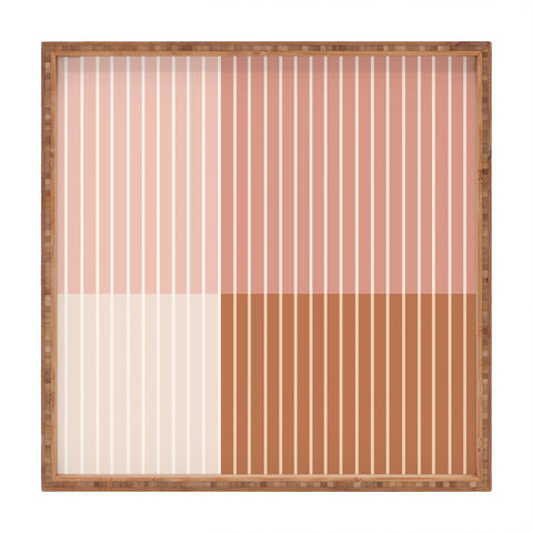 Colour Poems Color Block Line Abstract XVI Square Tray