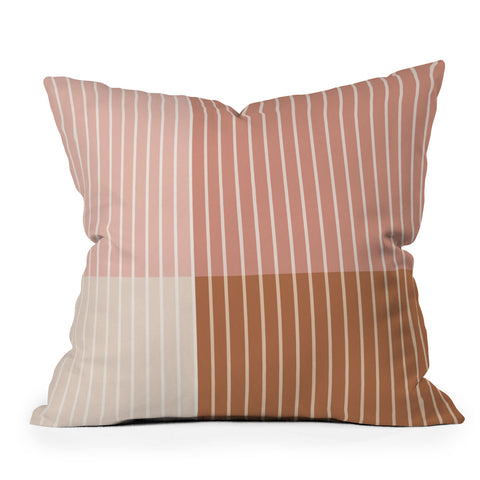 Colour Poems Color Block Line Abstract XVI Outdoor Throw Pillow