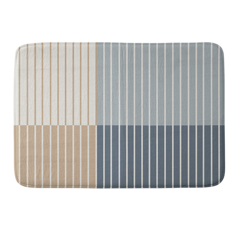 Colour Poems Color Block Line Abstract XVII Memory Foam Bath Mat