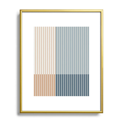 Colour Poems Color Block Line Abstract XVII Metal Framed Art Print