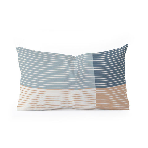 Colour Poems Color Block Line Abstract XVII Oblong Throw Pillow