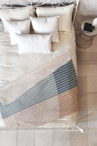 Colour Poems Color Block Line Abstract XVII Fleece Throw Blanket