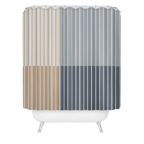 Colour Poems Color Block Line Abstract XVII Shower Curtain