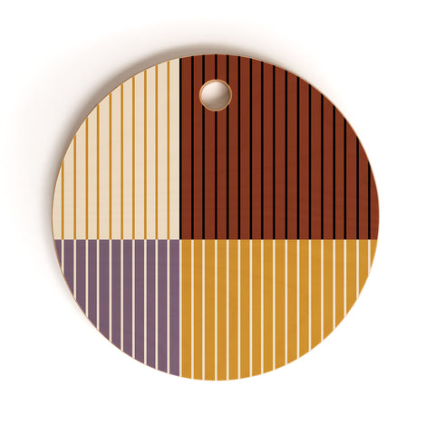 Colour Poems Color Block Line Abstract XXI Cutting Board Round