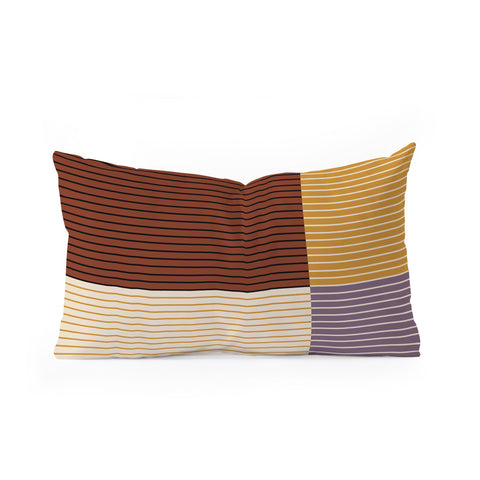 Colour Poems Color Block Line Abstract XXI Oblong Throw Pillow