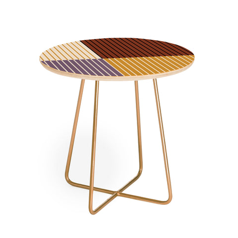 Colour Poems Color Block Line Abstract XXI Round Side Table