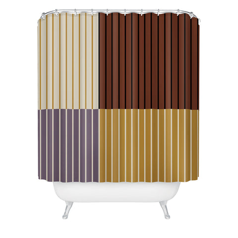 Colour Poems Color Block Line Abstract XXI Shower Curtain
