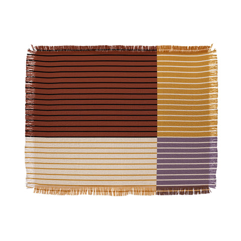Colour Poems Color Block Line Abstract XXI Throw Blanket