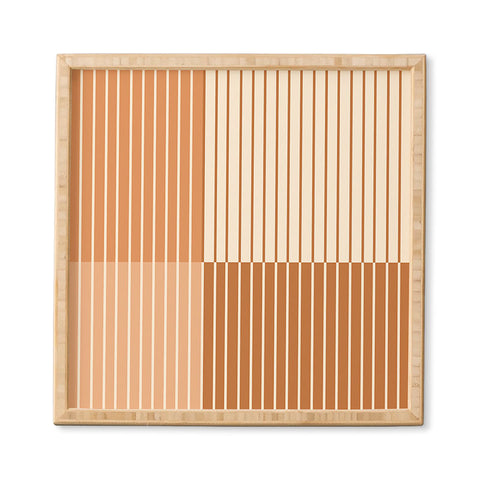 Colour Poems Color Block Lines Peach Fuzz Framed Wall Art