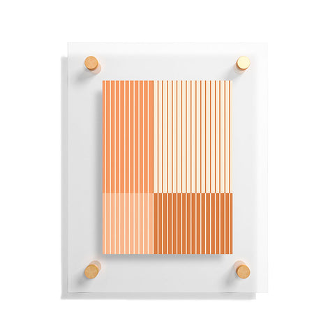 Colour Poems Color Block Lines Peach Fuzz Floating Acrylic Print