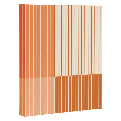 Colour Poems Color Block Lines Peach Fuzz Art Canvas