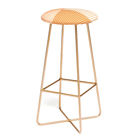Colour Poems Color Block Lines Peach Fuzz Bar Stool