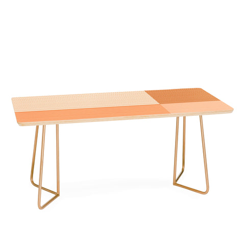 Colour Poems Color Block Lines Peach Fuzz Coffee Table