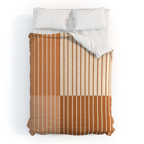 Colour Poems Color Block Lines Peach Fuzz Comforter