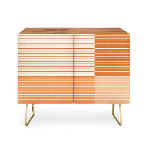 Colour Poems Color Block Lines Peach Fuzz Credenza