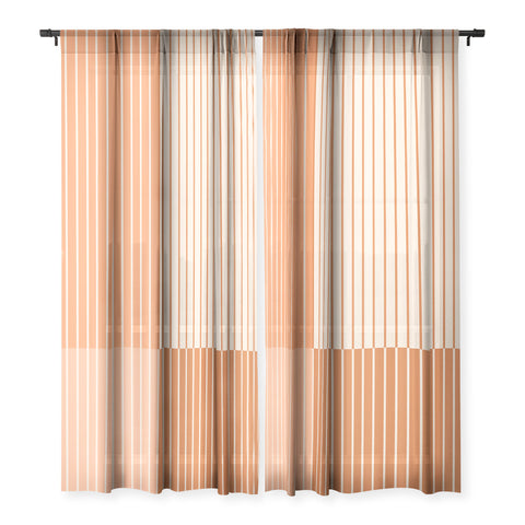 Colour Poems Color Block Lines Peach Fuzz Sheer Non Repeat