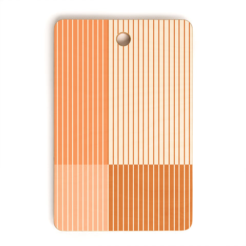 Colour Poems Color Block Lines Peach Fuzz Cutting Board Rectangle