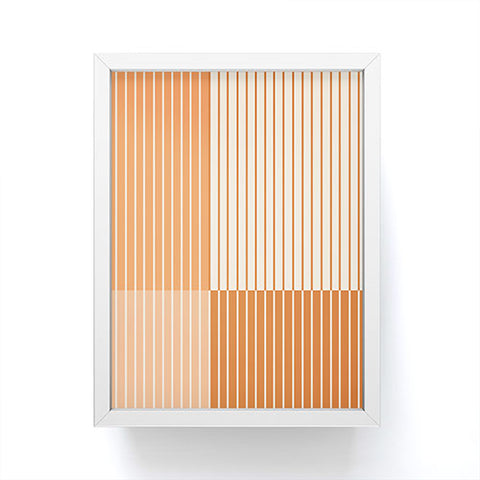 Colour Poems Color Block Lines Peach Fuzz Framed Mini Art Print
