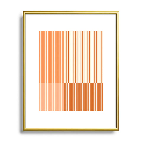 Colour Poems Color Block Lines Peach Fuzz Metal Framed Art Print