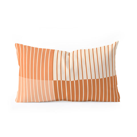 Colour Poems Color Block Lines Peach Fuzz Oblong Throw Pillow