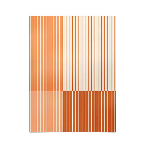 Colour Poems Color Block Lines Peach Fuzz Poster