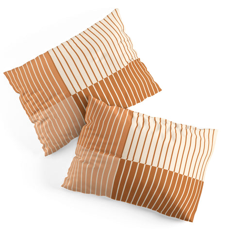 Colour Poems Color Block Lines Peach Fuzz Pillow Shams