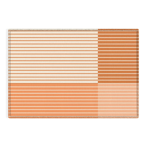Colour Poems Color Block Lines Peach Fuzz Outdoor Rug