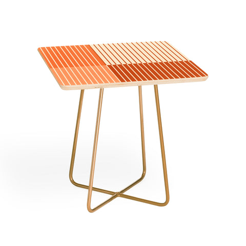 Colour Poems Color Block Lines Peach Fuzz Side Table