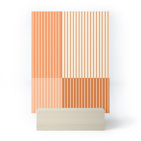 Colour Poems Color Block Lines Peach Fuzz Mini Art Print