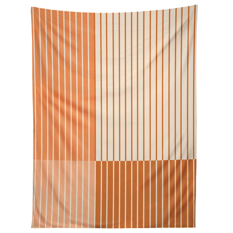 Colour Poems Color Block Lines Peach Fuzz Tapestry
