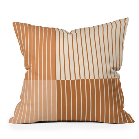 Colour Poems Color Block Lines Peach Fuzz Throw Pillow