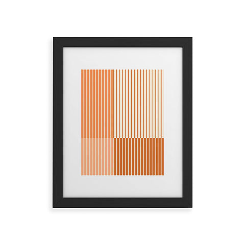 Colour Poems Color Block Lines Peach Fuzz Framed Art Print