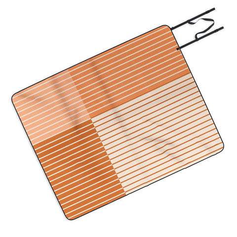 Colour Poems Color Block Lines Peach Fuzz Picnic Blanket