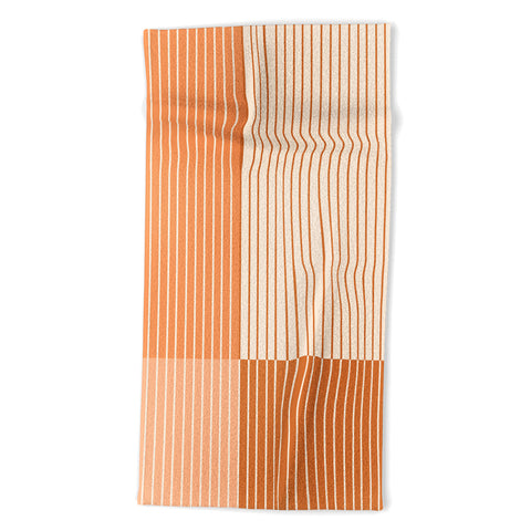 Colour Poems Color Block Lines Peach Fuzz Beach Towel