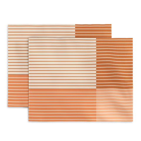 Colour Poems Color Block Lines Peach Fuzz Placemat