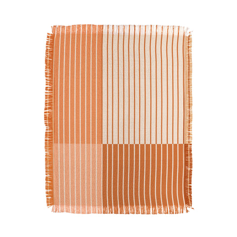 Colour Poems Color Block Lines Peach Fuzz Throw Blanket
