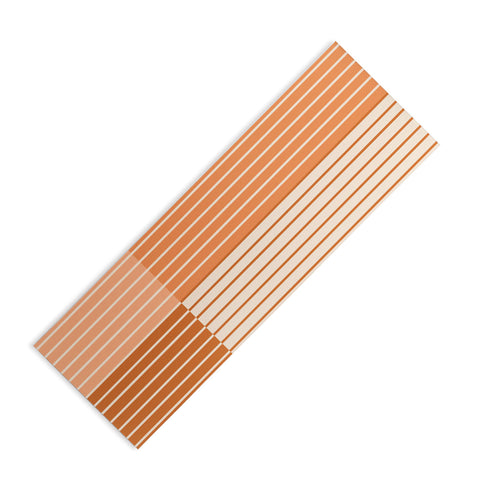 Colour Poems Color Block Lines Peach Fuzz Yoga Mat