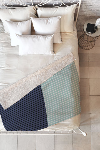 Colour Poems Color Block Lines XI Fleece Throw Blanket