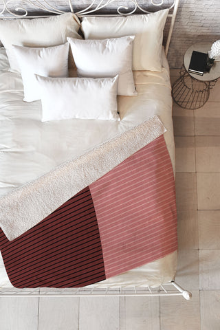 Colour Poems Color Block Lines XVI Fleece Throw Blanket