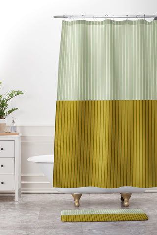 Colour Poems Color Block Lines XXI Shower Curtain And Mat