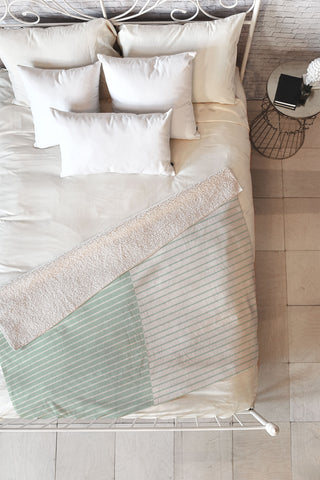 Colour Poems Color Block Lines XXIX Fleece Throw Blanket