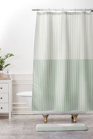 Colour Poems Color Block Lines XXIX Shower Curtain And Mat