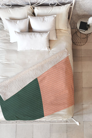 Colour Poems Color Block Lines XXVII Fleece Throw Blanket